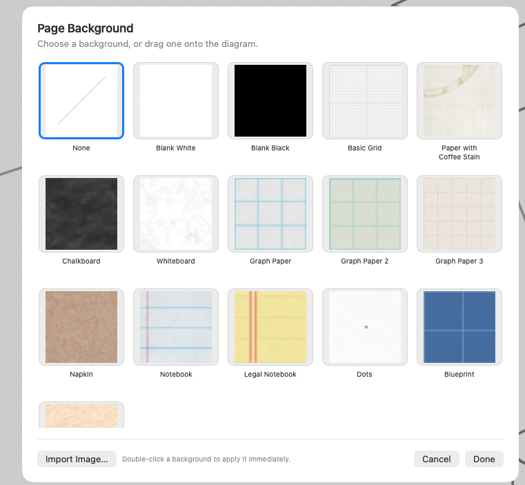 The Page Background chooser