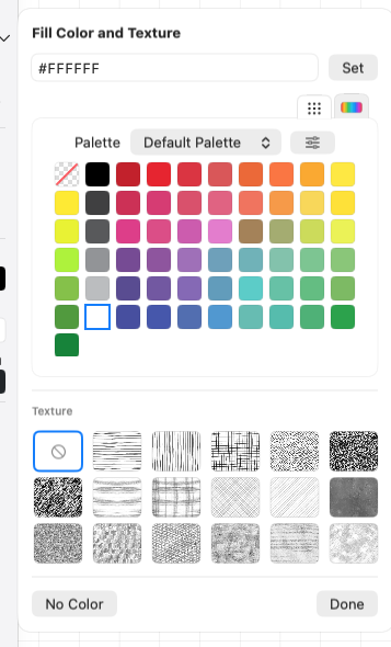 The colour and texture popover
